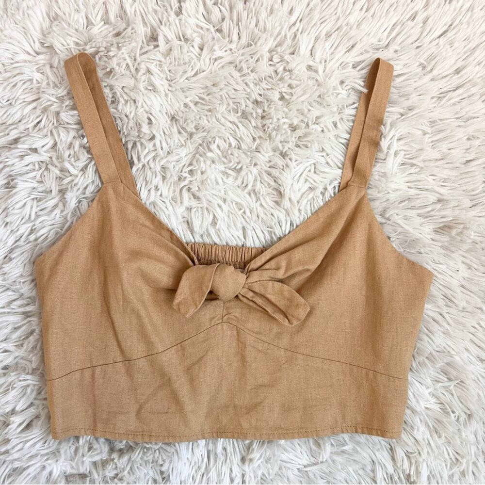 Universal Thread Tan Bow Crop Top Medium NWOT